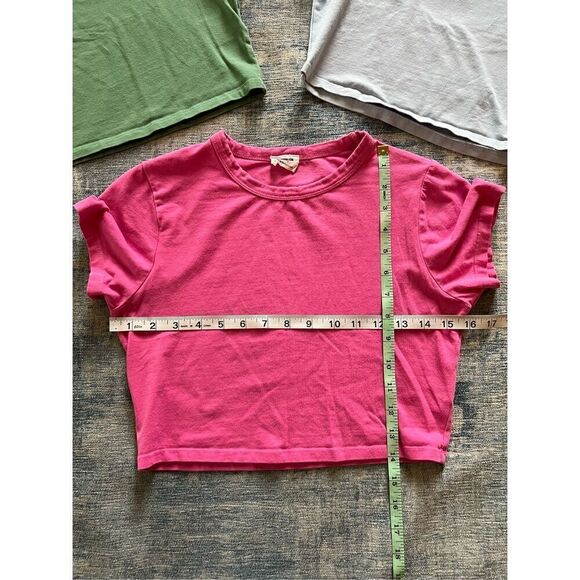 Cotton On Green Blue Pink Mini Lot of 3 Crop Tops Women's Medium - Picture 6 of 6